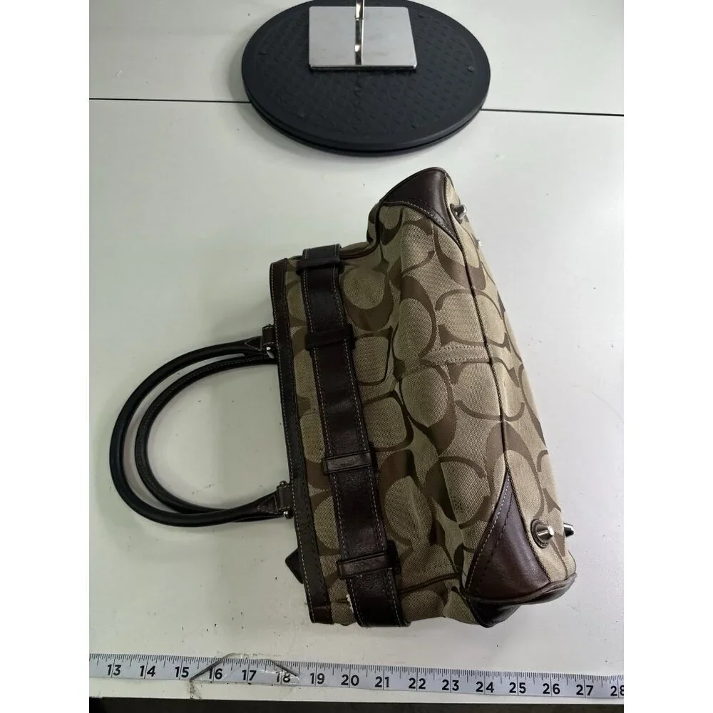 COACH Hampton Logo Stripe Carryall Satchel Handbag Purse  Card Wallet F13072 - Picture 5 of 10